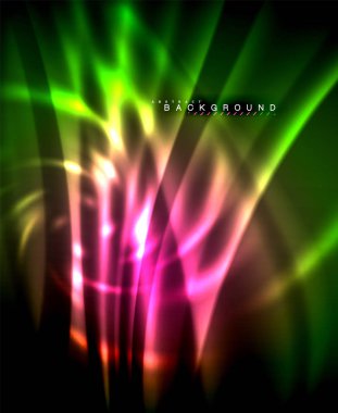 Neon parlayan techno hatları, yüksek teknoloji fütüristik arka plan şablonu kare şekilleri ile