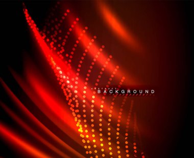 Neon parlayan techno hatları, yüksek teknoloji fütüristik arka plan şablonu kare şekilleri ile