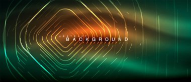 Neon parlayan çizgiler, sihirli enerji uzay ışığı konsepti, soyut arka plan duvar kağıdı tasarımı