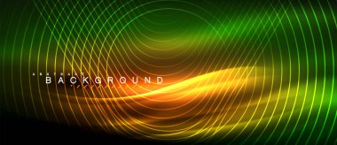 Neon parlayan çizgiler, sihirli enerji uzay ışığı konsepti, soyut arka plan duvar kağıdı tasarımı