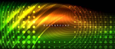 Neon parlayan çizgiler, sihirli enerji uzay ışığı konsepti, soyut arka plan duvar kağıdı tasarımı