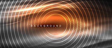 Neon parlayan çizgiler, sihirli enerji uzay ışığı konsepti, soyut arka plan duvar kağıdı tasarımı