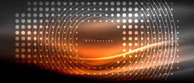 Neon parlayan çizgiler, sihirli enerji uzay ışığı konsepti, soyut arka plan duvar kağıdı tasarımı