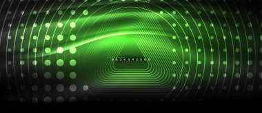 Neon parlayan çizgiler, sihirli enerji uzay ışığı konsepti, soyut arka plan duvar kağıdı tasarımı