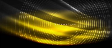 Neon parlayan çizgiler, sihirli enerji uzay ışığı konsepti, soyut arka plan duvar kağıdı tasarımı