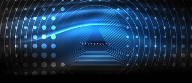 Neon parlayan çizgiler, sihirli enerji uzay ışığı konsepti, soyut arka plan duvar kağıdı tasarımı