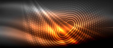 Neon parlayan dalga, sihirli enerji ve ışık arka plan. Duvar kağıdı şablonu, yüksek teknoloji gelecek kavramı