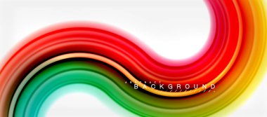 Gökkuşağı sıvı renkli arka plan - girdap ve daireler, bükülmüş sıvı renkler, renkli mermer veya plastik dalgalı doku zemin, çok renkli şablonu için iş veya teknoloji