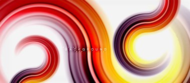 Gökkuşağı sıvı renkli arka plan - girdap ve daireler, bükülmüş sıvı renkler, renkli mermer veya plastik dalgalı doku zemin, çok renkli şablonu için iş veya teknoloji