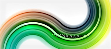 Gökkuşağı sıvı renkli arka plan - girdap ve daireler, bükülmüş sıvı renkler, renkli mermer veya plastik dalgalı doku zemin, çok renkli şablonu için iş veya teknoloji