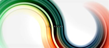 Gökkuşağı sıvı renkli arka plan - girdap ve daireler, bükülmüş sıvı renkler, renkli mermer veya plastik dalgalı doku zemin, çok renkli şablonu için iş veya teknoloji