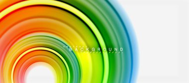 Gökkuşağı sıvı renkli arka plan - girdap ve daireler, bükülmüş sıvı renkler, renkli mermer veya plastik dalgalı doku zemin, çok renkli şablonu için iş veya teknoloji