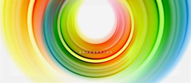 Gökkuşağı sıvı renkli arka plan - girdap ve daireler, bükülmüş sıvı renkler, renkli mermer veya plastik dalgalı doku zemin, çok renkli şablonu için iş veya teknoloji