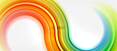 Gökkuşağı sıvı renkli arka plan - girdap ve daireler, bükülmüş sıvı renkler, renkli mermer veya plastik dalgalı doku zemin, çok renkli şablonu için iş veya teknoloji