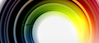 Gökkuşağı sıvı renkli arka plan - girdap ve daireler, bükülmüş sıvı renkler, renkli mermer veya plastik dalgalı doku zemin, çok renkli şablonu için iş veya teknoloji