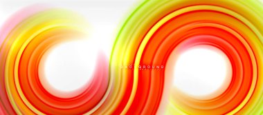 Gökkuşağı sıvı renkli arka plan - girdap ve daireler, bükülmüş sıvı renkler, renkli mermer veya plastik dalgalı doku zemin, çok renkli şablonu için iş veya teknoloji