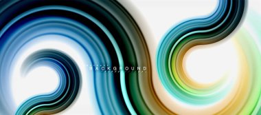 Gökkuşağı sıvı renkli arka plan - girdap ve daireler, bükülmüş sıvı renkler, renkli mermer veya plastik dalgalı doku zemin, çok renkli şablonu için iş veya teknoloji