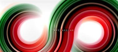 Gökkuşağı sıvı renkli arka plan - girdap ve daireler, bükülmüş sıvı renkler, renkli mermer veya plastik dalgalı doku zemin, çok renkli şablonu için iş veya teknoloji