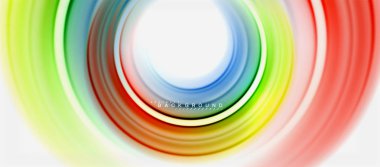 Gökkuşağı sıvı renkli arka plan - girdap ve daireler, bükülmüş sıvı renkler, renkli mermer veya plastik dalgalı doku zemin, çok renkli şablonu için iş veya teknoloji