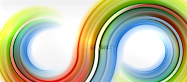 Gökkuşağı sıvı renkli arka plan - girdap ve daireler, bükülmüş sıvı renkler, renkli mermer veya plastik dalgalı doku zemin, çok renkli şablonu için iş veya teknoloji