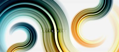 Gökkuşağı sıvı renkli arka plan - girdap ve daireler, bükülmüş sıvı renkler, renkli mermer veya plastik dalgalı doku zemin, çok renkli şablonu için iş veya teknoloji