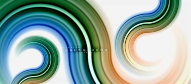 Gökkuşağı sıvı renkli arka plan - girdap ve daireler, bükülmüş sıvı renkler, renkli mermer veya plastik dalgalı doku zemin, çok renkli şablonu için iş veya teknoloji