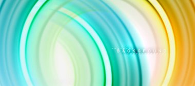 Gökkuşağı sıvı renkli arka plan - girdap ve daireler, bükülmüş sıvı renkler, renkli mermer veya plastik dalgalı doku zemin, çok renkli şablonu için iş veya teknoloji