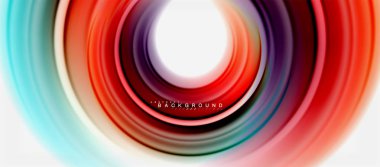 Gökkuşağı sıvı renkli arka plan - girdap ve daireler, bükülmüş sıvı renkler, renkli mermer veya plastik dalgalı doku zemin, çok renkli şablonu için iş veya teknoloji