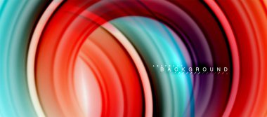 Gökkuşağı sıvı renkli arka plan - girdap ve daireler, bükülmüş sıvı renkler, renkli mermer veya plastik dalgalı doku zemin, çok renkli şablonu için iş veya teknoloji