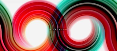 Gökkuşağı sıvı renkli arka plan - girdap ve daireler, bükülmüş sıvı renkler, renkli mermer veya plastik dalgalı doku zemin, çok renkli şablonu için iş veya teknoloji