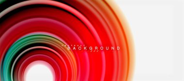 Gökkuşağı sıvı renkli arka plan - girdap ve daireler, bükülmüş sıvı renkler, renkli mermer veya plastik dalgalı doku zemin, çok renkli şablonu için iş veya teknoloji