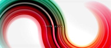 Gökkuşağı sıvı renkli arka plan - girdap ve daireler, bükülmüş sıvı renkler, renkli mermer veya plastik dalgalı doku zemin, çok renkli şablonu için iş veya teknoloji