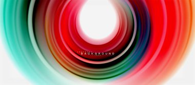 Gökkuşağı sıvı renkli arka plan - girdap ve daireler, bükülmüş sıvı renkler, renkli mermer veya plastik dalgalı doku zemin, çok renkli şablonu için iş veya teknoloji