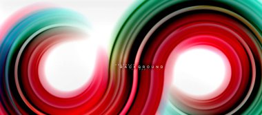 Gökkuşağı sıvı renkli arka plan - girdap ve daireler, bükülmüş sıvı renkler, renkli mermer veya plastik dalgalı doku zemin, çok renkli şablonu için iş veya teknoloji