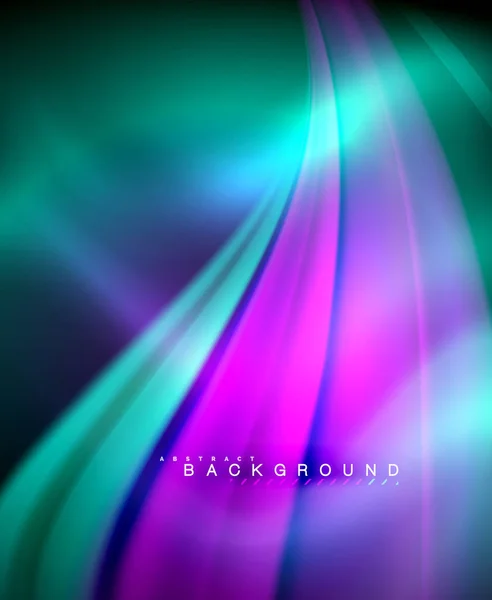 Neon holografisk vätska färg våg för web, bakgrund, mönster, struktur och bakgrund — Stock vektor