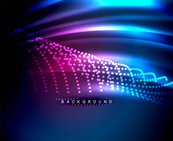 霓虹灯发光的技术线, hi-tech 未来的抽象背景模板与方形的形状 — 图库矢量图片