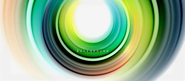 Цветовая линия радужной жидкости абстрактный фон - вихрь и круги, скрученные жидкие цвета дизайн, красочный мрамор или пластиковые волнистые текстуры фон, разноцветный шаблон для бизнеса или технологии — стоковый вектор