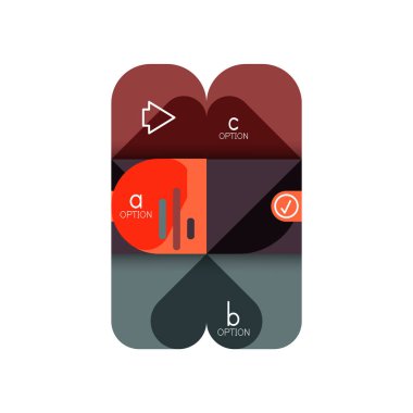 Infographics seçeneği ve adım adım içinde yuvarlak kareler, grafik, grafik, diyagram seçenekleri, parçalar, süreçleri ile unsuru