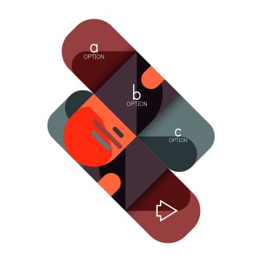 Infographics seçeneği ve adım adım içinde yuvarlak kareler, grafik, grafik, diyagram seçenekleri, parçalar, süreçleri ile unsuru