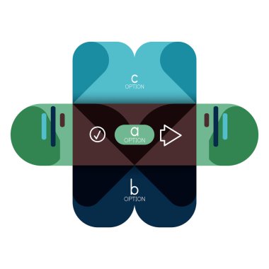 Infographics seçeneği ve adım adım içinde yuvarlak kareler, grafik, grafik, diyagram seçenekleri, parçalar, süreçleri ile unsuru