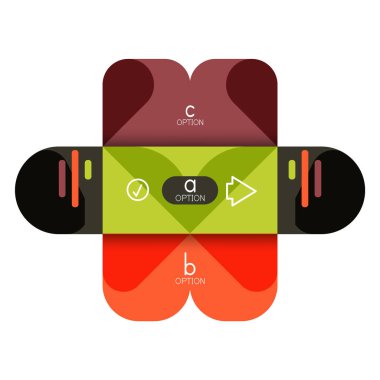 Infographics seçeneği ve adım adım içinde yuvarlak kareler, grafik, grafik, diyagram seçenekleri, parçalar, süreçleri ile unsuru