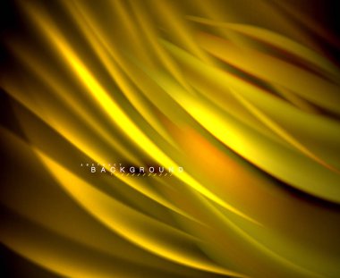 Neon parlayan dalga, sihirli enerji ve ışık arka plan. Vektör duvar kağıdı şablonu