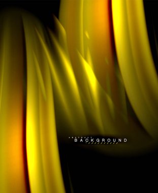 Neon parlayan dalga, sihirli enerji ve ışık arka plan. Vektör duvar kağıdı şablonu