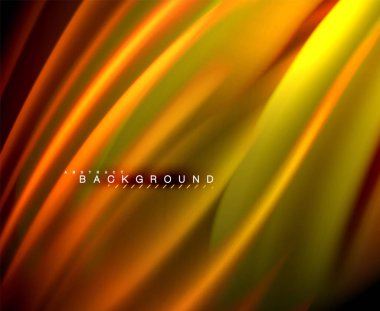 Neon parlayan dalga, sihirli enerji ve ışık arka plan. Vektör duvar kağıdı şablonu