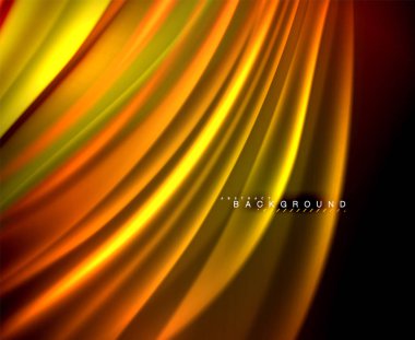 Neon parlayan dalga, sihirli enerji ve ışık arka plan. Vektör duvar kağıdı şablonu