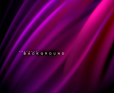 Neon parlayan dalga, sihirli enerji ve ışık arka plan. Vektör duvar kağıdı şablonu