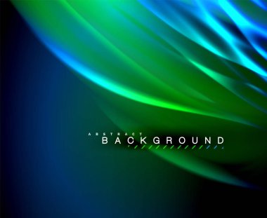 Neon parlayan dalga, sihirli enerji ve ışık arka plan. Vektör duvar kağıdı şablonu