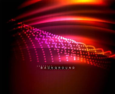 Neon parlayan techno hatları, yüksek teknoloji fütüristik arka plan şablonu kare şekilleri ile