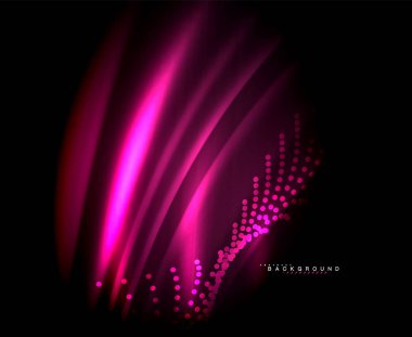 Neon parlayan techno hatları, yüksek teknoloji fütüristik arka plan şablonu kare şekilleri ile