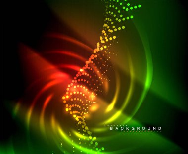 Neon parlayan techno hatları, yüksek teknoloji fütüristik arka plan şablonu kare şekilleri ile